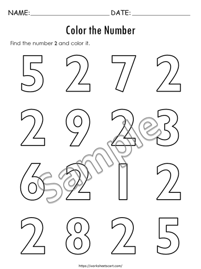 Number of the Day, Numbers Worksheets to 10 for Preschool, Number of the Week, Tracing Printable, Kindergarten, Teacher Resource, WWF318