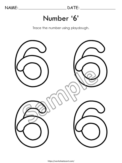 Number of the Day, Numbers Worksheets to 10 for Preschool, Number of the Week, Tracing Printable, Kindergarten, Teacher Resource, WWF318