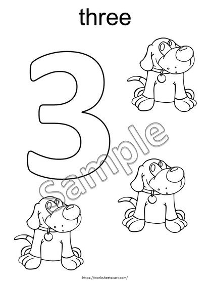 Number of the Day, Numbers Worksheets to 10 for Preschool, Number of the Week, Tracing Printable, Kindergarten, Teacher Resource, WWF318