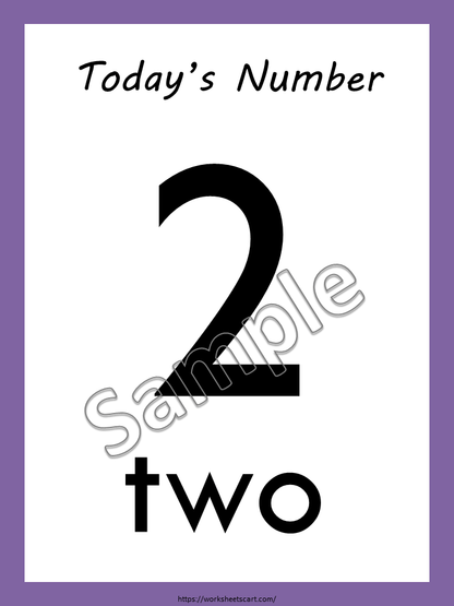 Number of the Day, Numbers Worksheets to 10 for Preschool, Number of the Week, Tracing Printable, Kindergarten, Teacher Resource, WWF318