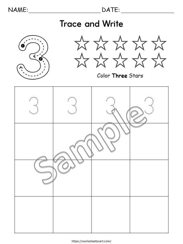 Printable Number Worksheets 1–10 for Kids | Tracing, Counting & Coloring Activities for Preschool & Kindergarten, WWF318