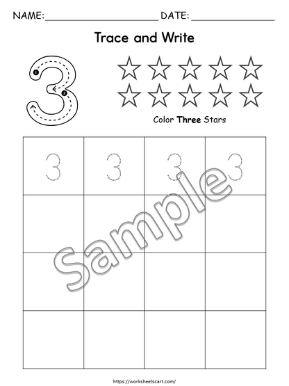 Printable Number Worksheets 1–10 for Kids | Tracing, Counting & Coloring Activities for Preschool & Kindergarten, WWF318