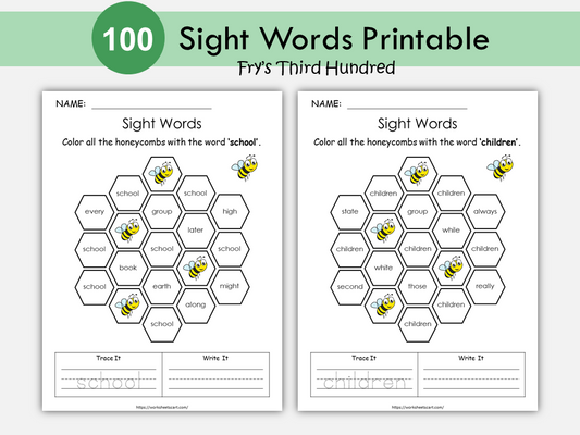 Sight Words Word Search, Sight Word Worksheets, Practice, Sight Words Practice Printable, Fry Third Hundred Words, Kindergarten, Grade 1, 2, WWF341