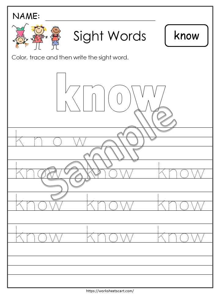 41 Printable Sight Words Worksheets, Dolch Grade 1 Sight Word Practice, Learn to Read, Phonics Book, Toddlers Spelling, Grade 1, Homeschool, WWF360