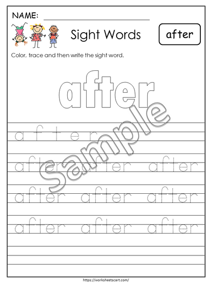 41 Printable Sight Words Worksheets, Dolch Grade 1 Sight Word Practice, Learn to Read, Phonics Book, Toddlers Spelling, Grade 1, Homeschool, WWF360