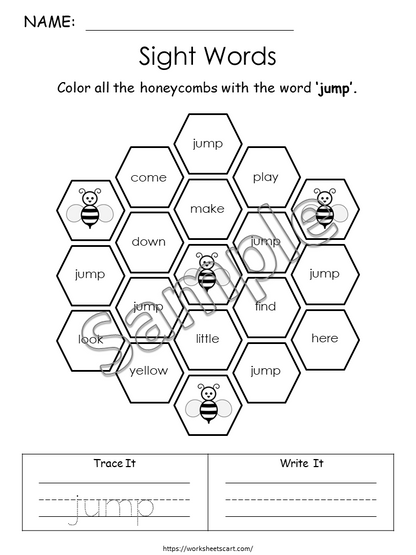 Sight Words Kindergarten, Dolch Pre Primer Words Practice, High Frequency Words, Kindergarten Phonics, Learn to Read, Spelling, Homeschool, WWF363