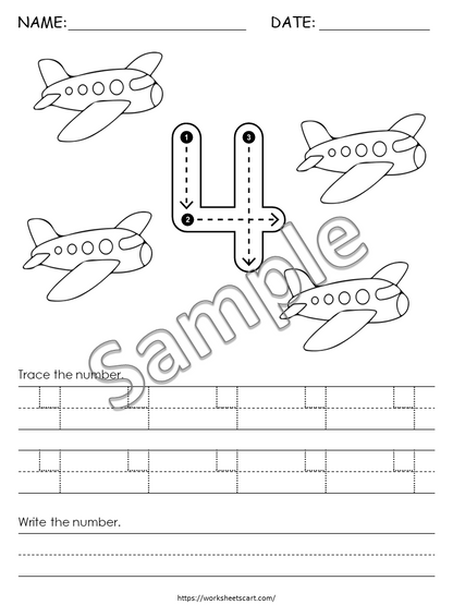 20 Number Tracing Worksheets, PreK Traceable Numbers, Preschool Workbook, 1-20 Math Printables, Kids Handwriting Practice Pages, Homeschool, WWF377