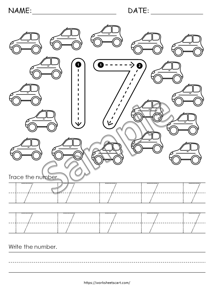 20 Number Tracing Worksheets, PreK Traceable Numbers, Preschool Workbook, 1-20 Math Printables, Kids Handwriting Practice Pages, Homeschool, WWF377