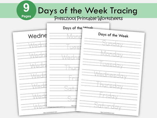 Days of the Week Worksheet, Days of the Week Printable, Learning Days of the Week, Preschool, Kindergarten, Grade 1, Instant Download, WWF393