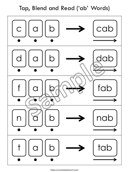 CVC Words Worksheets, Phonics Book, Words Family Busy Book, Sight Words Practice, Kindergarten Learn to Read, Homeschool Resources For Kids, WWF396