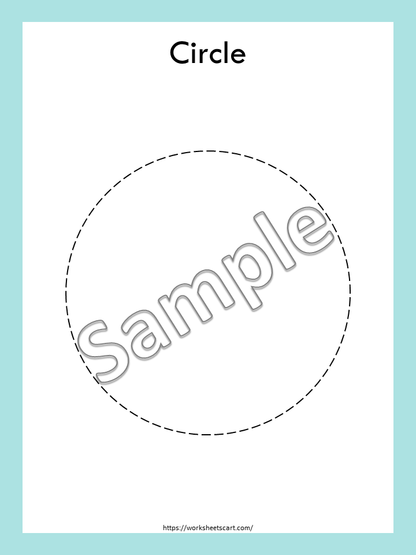 Shapes Tracing Cards, Preschool Full Page 2D Shapes Worksheets, Basic Shape Tracing Printable, Toddler Fine Motor Activity, Kindergarten, WWF400