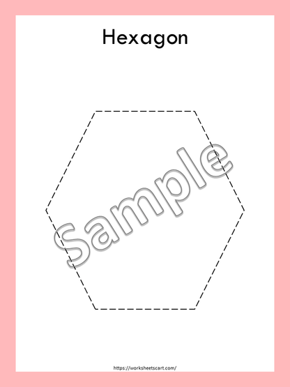 Shapes Tracing Cards, Preschool Full Page 2D Shapes Worksheets, Basic Shape Tracing Printable, Toddler Fine Motor Activity, Kindergarten, WWF400