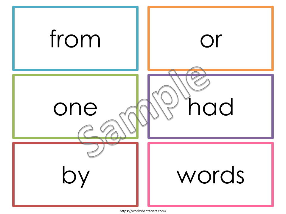 100 Printable Fry's First Hundred Sight Word Flashcards, Kindergarten, 1st Grade Sight Words, High Frequency Words, Tricky Words, WWF416