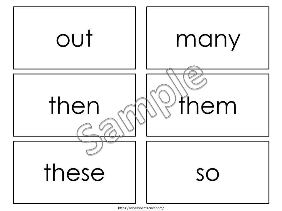 100 Printable Fry's First Hundred Sight Word Flashcards, Kindergarten, 1st Grade Sight Words, High Frequency Words, Tricky Words, WWF416