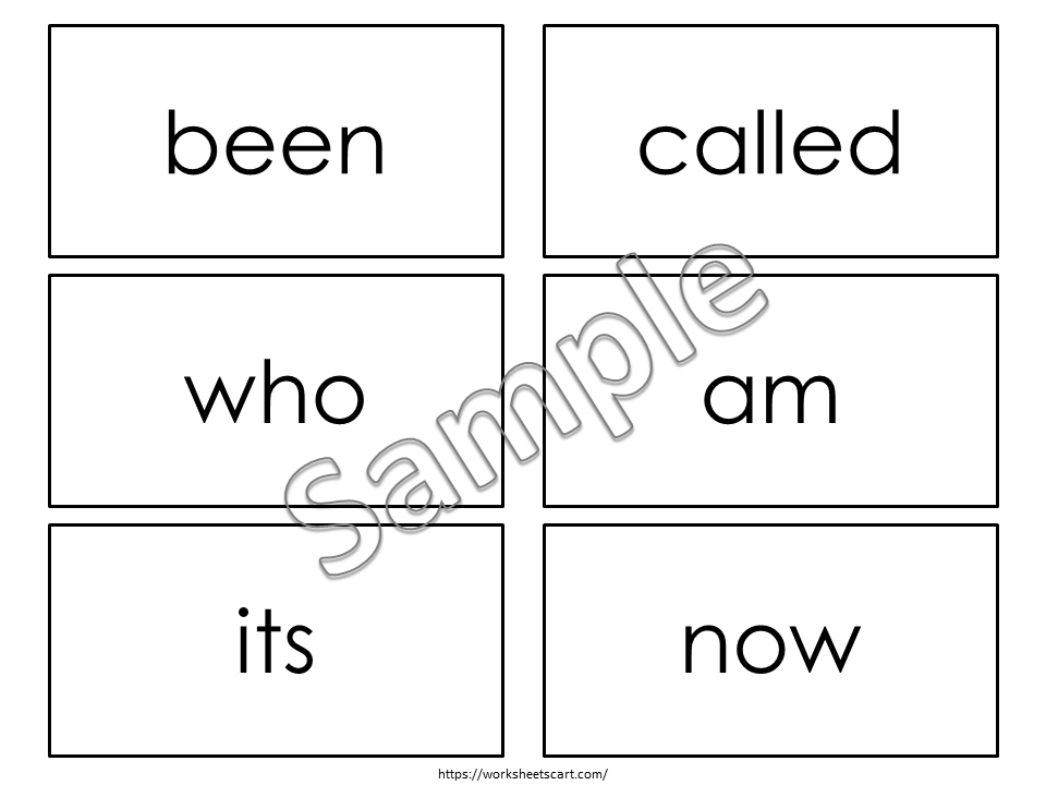 100 Printable Fry's First Hundred Sight Word Flashcards, Kindergarten, 1st Grade Sight Words, High Frequency Words, Tricky Words, WWF416