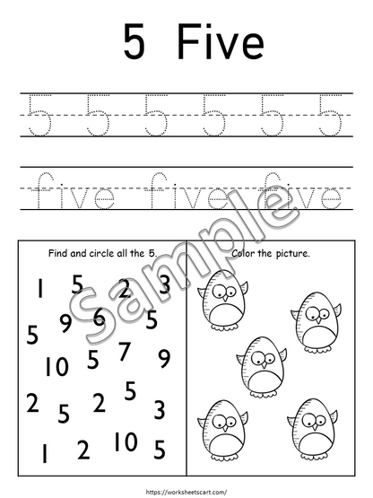 Number Tracing Worksheets 1-10, Preschool Printable, Kids Handwriting Practice, Kindergarten Worksheets, Learning Numbers, Instant Download, WWF419