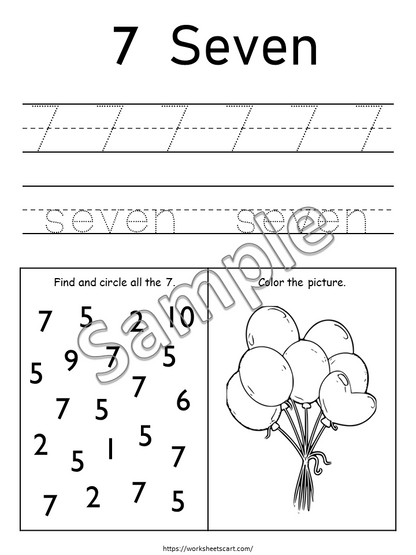 Number Tracing Worksheets 1-10, Preschool Printable, Kids Handwriting Practice, Kindergarten Worksheets, Learning Numbers, Instant Download, WWF419