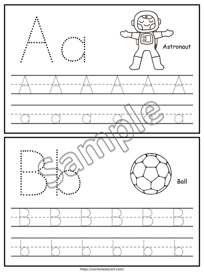 26 ABC Phonics Tracing Cards, Alphabet Tracing Cards, Preschool-Kindergarten Handwriting, Upper & lowercase, Letter Trace, WWF424