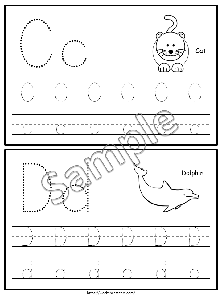 26 ABC Phonics Tracing Cards, Alphabet Tracing Cards, Preschool-Kindergarten Handwriting, Upper & lowercase, Letter Trace, WWF424