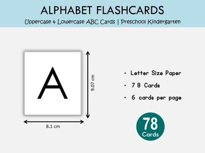 Alphabet Flashcards Printable | Uppercase & Lowercase Letter Cards for Preschool and Kindergarten, WWF427