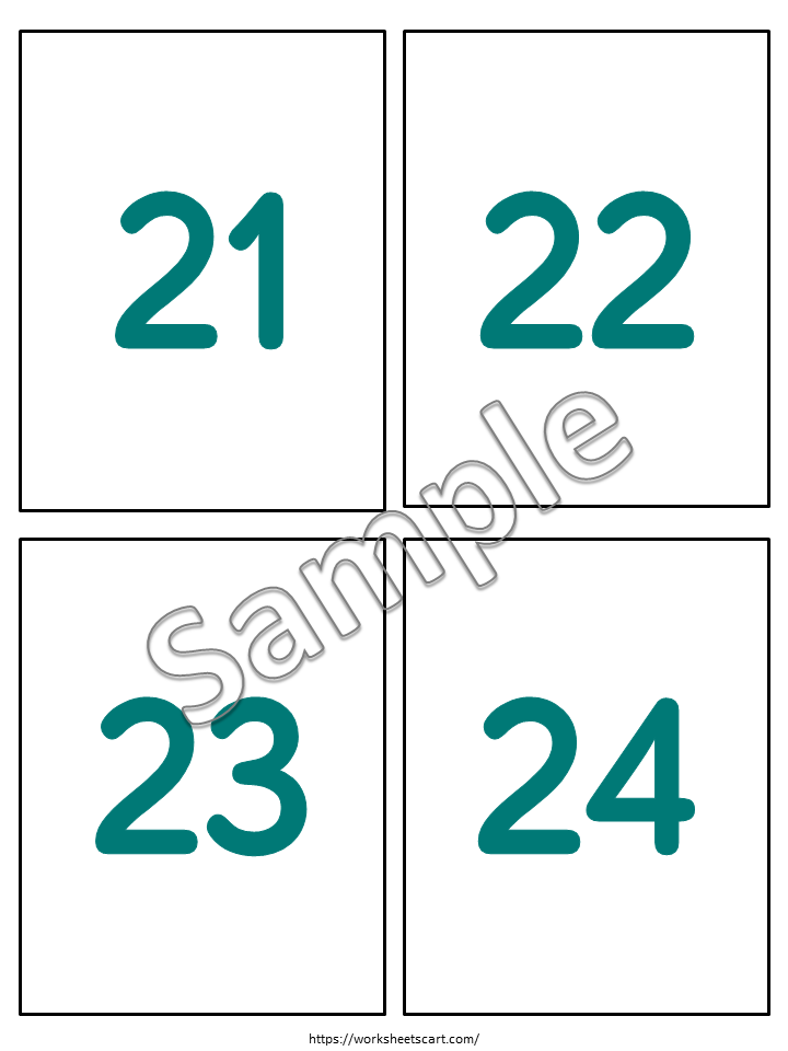 Number Flashcards 1-100 Printable PDF | Preschool & Kindergarten Math Cards, WWF431