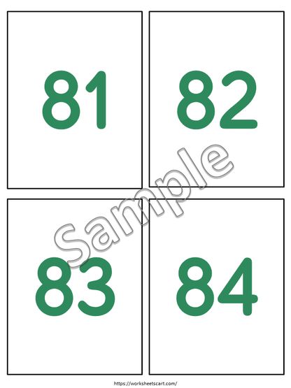 Number Flashcards 1-100 Printable PDF | Preschool & Kindergarten Math Cards, WWF431
