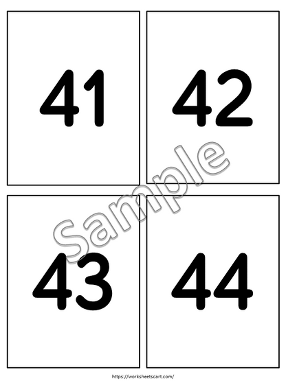 Number Flashcards 1-100 Printable PDF | Preschool & Kindergarten Math Cards, WWF431