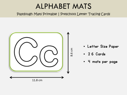 Alphabet Playdough Mats Printable – Upper & Lowercase Letter Tracing Cards for Preschool & Kindergarten Fine Motor Practice, WWF432