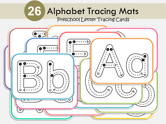 Alphabet Tracing Cards, Letter Tracing, Letter of the Alphabet Worksheets, Preschool Flashcards Printable, ABC Cards, Preschool Curriculum, WWF433