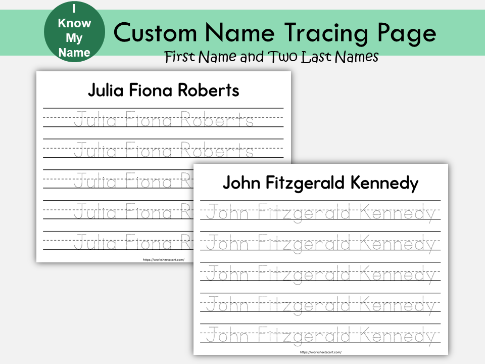 Custom Name Tracing Sheet Handwriting Practice Personalized Name Trace ...