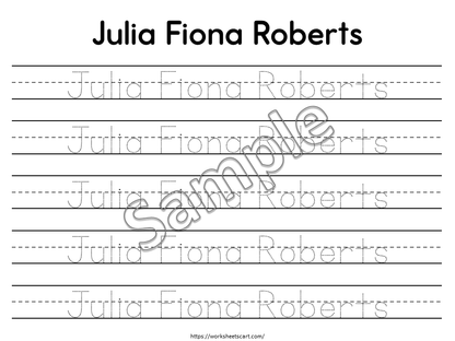 Personalized Name Tracing Worksheet Printable | Custom Name Writing Practice for Preschool & Kindergarten, WWF435