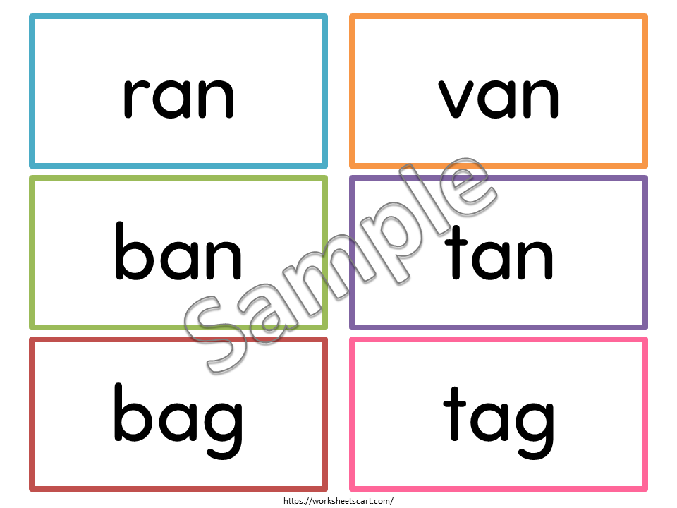 CVC Words Flash Cards Printable, CVC Flashcards, Learn to Read, Kindergarten Reading, Phonics, Spellings, Montessori, Vowels, WWF438