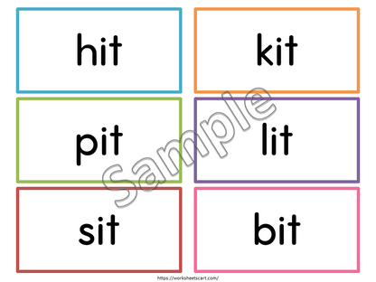 CVC Words Flash Cards Printable, CVC Flashcards, Learn to Read, Kindergarten Reading, Phonics, Spellings, Montessori, Vowels, WWF438