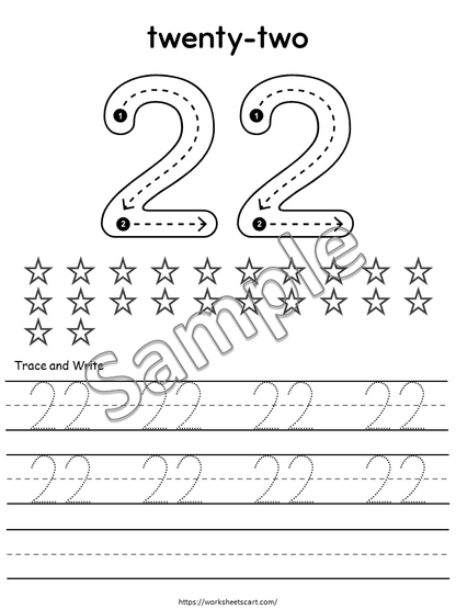 30 Number Tracing Worksheets, Traceable Numbers, Preschool Worksheets, 1-30 Printable Number Tracing, Kids Tracing, Handwriting Practice, WWF444