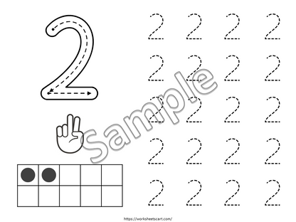 Number Tracing Worksheets 0–10 Printable for Preschool & Kindergarten | Counting Practice, Ten Frame Activities, Fine Motor Skills, WWF447