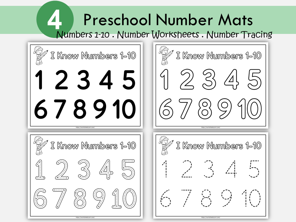 Redraw Numbers Number Tracing Pages, Number 1-10 Worksheets, Number Tracing Cards, Pr ...