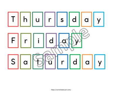 Days of the Week Worksheet, Days of the Week Printable, Learning Days of the Week, Preschool, Kindergarten, Grade 1, Instant Download