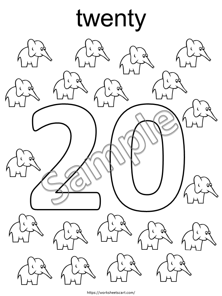 Number Coloring Pages (1-20) Printable, Preschool Worksheets, Coloring Pages for Kids,  Kindergarten Activity, Homeschool, Instant Download