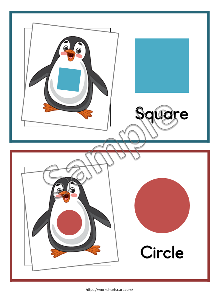 Shapes Matching Activity PDF, Shapes Sorting, Penguin Winter Math Activity, Shapes Matching Game, Toddler, Preschool, Montessori, Homeschool