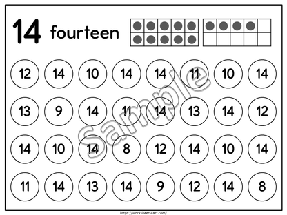 Number Search Worksheets Printable, Kindergarten Math, Numbers to 20, Counting, Instant Download, PreK, Homeschool, Teacher Resources