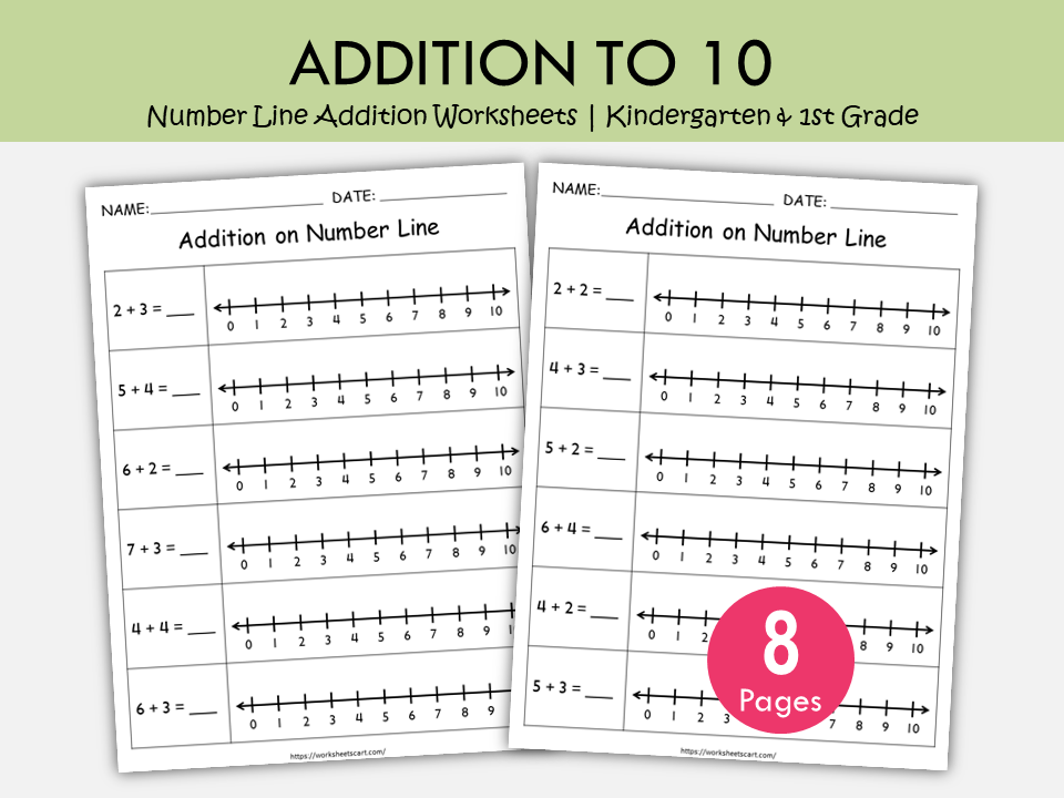 Addition Worksheets, Number Line Addition for First Grade, Math Worksh ...