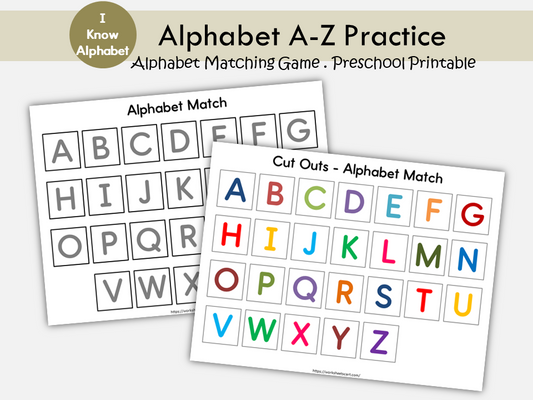 Alphabet Matching Puzzle, Learn the Letters Activity for Preschool, Uppercase Alphabet, Homeschool Kindergarten Worksheet, Busy Book Binder, WWF470