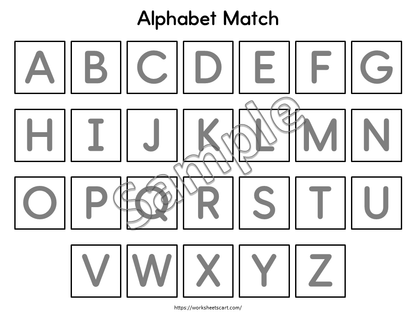 Alphabet Matching Puzzle, Learn the Letters Activity for Preschool, Uppercase Alphabet, Homeschool Kindergarten Worksheet, Busy Book Binder