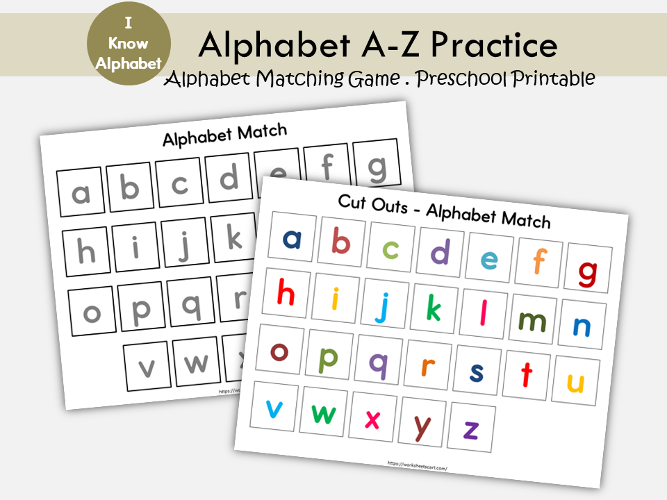 Alphabet Matching Mat, Letters Activity for Preschool, ABC Printable, Homeschool Kindergarten Worksheet, Busy Book Binder, Digital Download