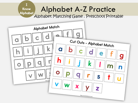 Alphabet Matching Mat, Letters Activity for Preschool, ABC Printable, Homeschool Kindergarten Worksheet, Busy Book Binder, Digital Download