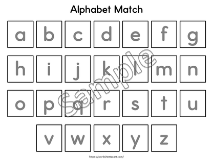 Alphabet Matching Mat, Letters Activity for Preschool, ABC Printable, Homeschool Kindergarten Worksheet, Busy Book Binder, Digital Download