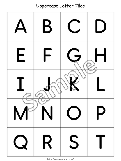 Alphabet Tiles Cards Printable for Preschool, Uppercase and Lowercase, Letters Tiles, Numbers 1-20 Cards, Word Work, Spelling Activity