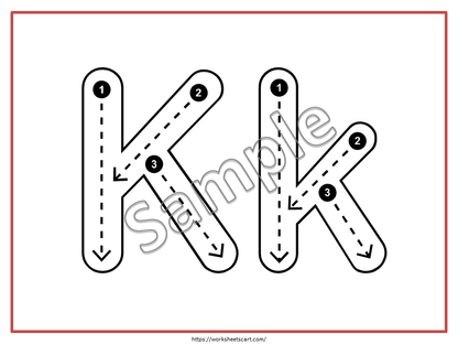 Alphabet Tracing Cards, Letter Tracing, Letter of the Alphabet Worksheets, Preschool Flashcards Printable, ABC Cards, Preschool Curriculum, WWF478