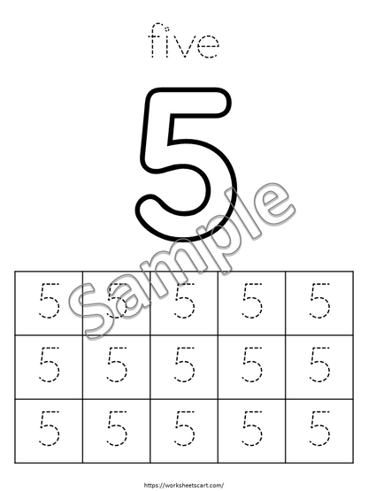 50 Number Tracing Worksheets, Trace Numbers, Preschool Worksheets, 50 Printable Number Tracing, Kids Tracing, Handwriting Practice, WWF483