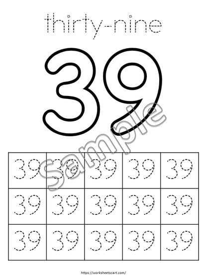 50 Number Tracing Worksheets, Trace Numbers, Preschool Worksheets, 50 Printable Number Tracing, Kids Tracing, Handwriting Practice, WWF483